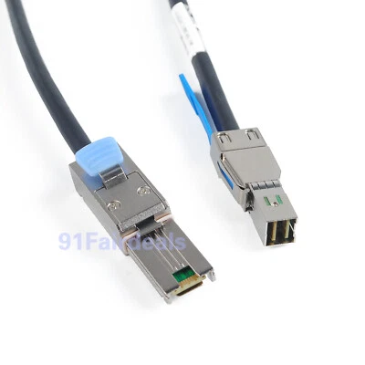 New SFF-8088 TO SFF8644 Mini-SAS HD 4X LANE SERVER 12/GBIT 1M External Cable - Image 1 of 4