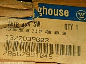 Westinghouse 1372D39G03 1A1B 480V Aux. Switch for NC Aux. Switch, 2 & 3P - Picture 1 of 3