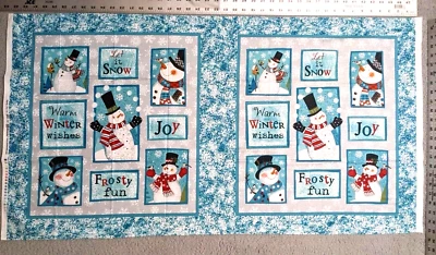 1 Panel 23x22" Squares "Frosty Fun" Christmas Sue Zipkin/Clothworks Fabrics - Image 1 of 4