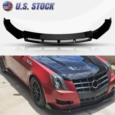 For Cadillac CTS 2008-2013 Front Bumper Lip Splitter Chin Spoiler Kit Glossy BE Foto 1 de 4