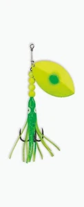 Salmon Spinner McOmie's #7 Mag Willow UV "punto verde/gráfico". wHoochie - Imagen 1 de 1