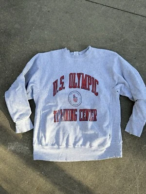 Винтажный США Олимпийских игр тренировочный центр Crewneck толстовка серый 90-х США размер XL - Изображение 1 из 4