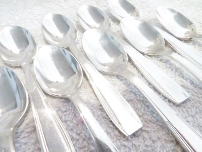 Mediados del siglo XX francés plateado 12 cucharas semi tazas Christofle Lotti 10,1 cm Foto 1 de 4