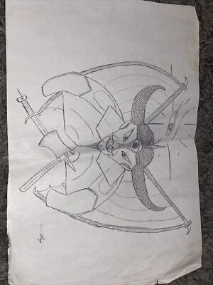 Оригинальный Мир Демонов нарисованный вручную Хиппи/Триппи Квалифицированное Искусство Чернила Ручка BB09 - Изображение 1 из 4