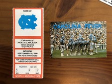 UNC vs State Football Tkt Stub Ram's Day 1990 & 1981 Tar Heel Schedule Carolina
