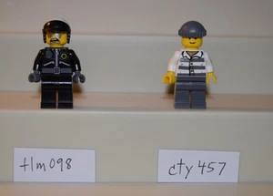 Lego Minifigure tlm098 Bad Cop cty457 Jail Prisoner Crook  LOT of 2     #LX754 - Picture 1 of 2