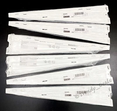 SET of 6 - Ikea BOAXEL Bracket for Shelf, Steel, White 15 ¾" 604.487.33 - NEW - Image 1 of 4