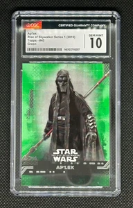 Topps Star Wars Rise of Skywalker 2019 serie 1 verde Ap'lek #45 CGC GEMA COMO NUEVA 10 - Imagen 1 de 4