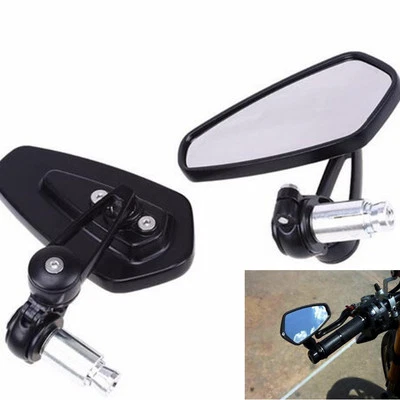 Espejos retrovisores laterales universales negros de 7/8" 22 mm para manillar 2 piezas Foto 1 de 4