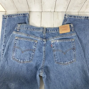Pantalones de mezclilla Levi's 505 para mujer talla 14S (32x28,5) pierna recta hechos en EE. UU. Y2K - Imagen 1 de 10