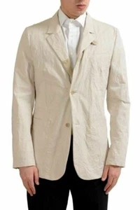 Dolce & Gabbana Men's Beige Linen Creased Look Blazer Sport Coat US 38 IT 48 - Picture 1 of 5