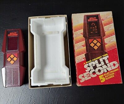 Vintage 1980's SPLIT SECOND Handheld Electronic Video Arcade Game by Parker Bros