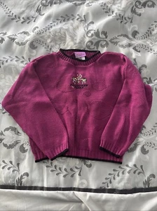 Powerpuff Girls Sweater Girls 6/6X Purple Crew Neck Cartoon Network TV Show - Picture 1 of 10