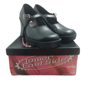 Lower East Side Vintage 90s Y2K Chunky Heel Strap Front Platform Square Grunge 8.5 - Bild 1 von 11