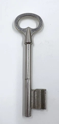 Antique Fancy Ornate Barrel Steel Skeleton Key 3.5” Cover