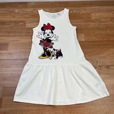 H & M Disney Minnie Mouse Sleeveless Dress Girls Size 8/10 Cream NEW - Image 1 of 4