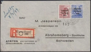 GERMANY, 1949. Soviet Zone Cover Mi 194-95, Somsdorf - Stockholm - Picture 1 of 1