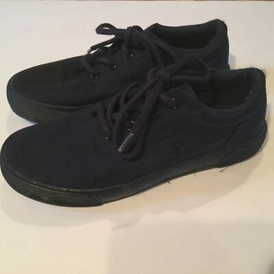 Zapatos con cordones de lona Polo Ralph Lauren azul marino jóvenes niños 3 Faxon II Foto 1 de 4