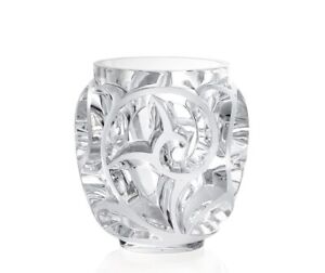 NEW Rene Lalique France 8” Tourbillons Crystal Vase Signed-Numbered Authentic NR