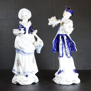 Schöne Porzellan Figuren - Mann mit Geige und Blumenmädchen #4 - Bild 1 von 16