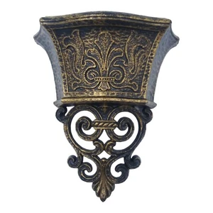 Bolsillo de pared Hollywood Regency DART Syroco 6005 oro flor de lis vintage años 70 - Imagen 1 de 9
