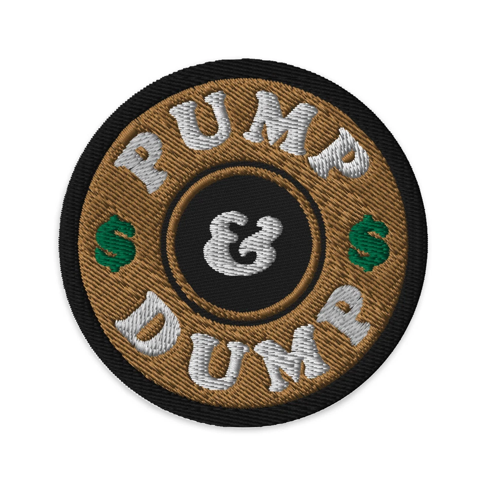 Bombear y volcar fichas criptográficas monedas meme parche bordado hierro en apliques Foto 1 de 1