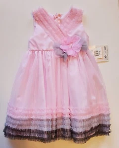 Dress Pink Flower Tulle Toddler Girls 24 Month Formal Party Wedding Spring - Picture 1 of 6