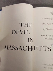 The Devil in Massachusetts by Marion L. Starkey Time Edition Special Edition - Picture 1 of 6