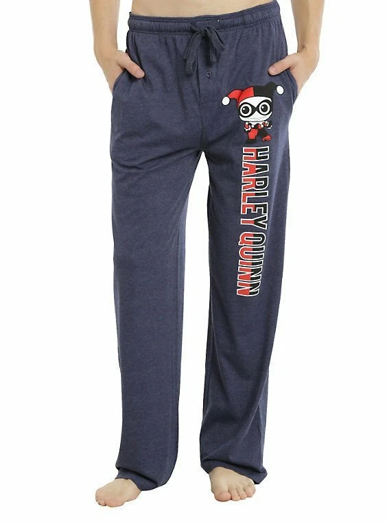 Hombres Mujeres NUEVO DC Comic Harley Quinn Azul Pijama Pantalones de Salón S M L XL 2XL Foto 1 de 2