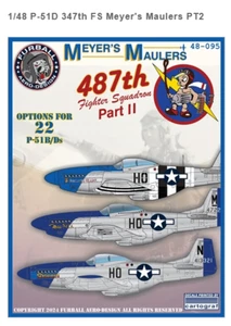 Furball 1/48 decals for P-51B/D Mustangs Meyer's Maulers Part II - 48-095 - Picture 1 of 10