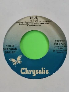 Spandau Ballet - True/Gently 45. - *1983*  Chrysalis Records #VS4-42720 (Stereo) - Picture 1 of 2