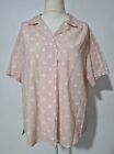 Vtg St Michael M&S Womens Sze 20 Pink Polka Dot Double Breasted Shirt Grannycore