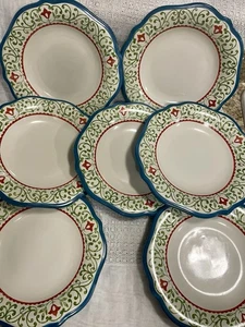 "Lote de 7 Pfaltzgraff Capri 9"" Plato Almuerzo Ensalada Patrón Familia Desde 2014" - Imagen 1 de 7