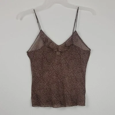 Camisola Nordstrom Intimates Seda Marrón Estampado Leopardo M Foto 1 de 4