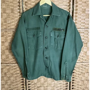 Vintage 70 Vietnam Era US Army Field Shirt OG 107 Cotton Sateen Military Men's - Picture 1 of 7