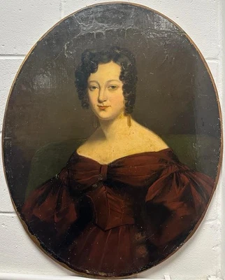 Escuela victoriana: retrato de Eleanor Maria Mckenzie, óleo a bordo Foto 1 de 4