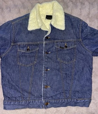 Chaqueta de Camionero SEARS ROEBUCKS Vintage Años 70 Forrada Sherpa M 44 Azul COMO NUEVA Foto 1 de 4