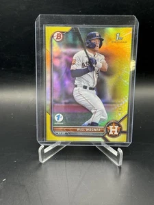 2022 Bowman 1st Edition - Will Wagner #BPPF-105 Yellow Foil /75 (RC) - Picture 1 of 2