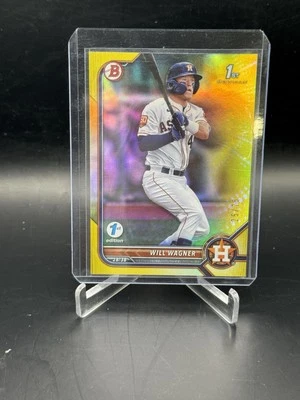 2022 Bowman 1st Edition - Will Wagner #BPPF-105 Yellow Foil /75 (RC) - Image 1 of 2
