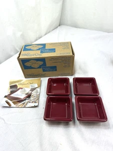 4 The Pampered Chef Simple Additions Petite Squares Burgandy # 1990 New Open Box - Picture 1 of 10