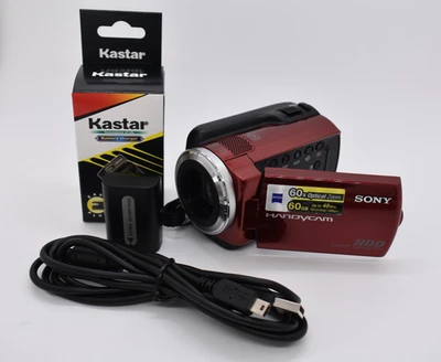 Sony Handycam DCR-SR47 videocamera digitale rossa zoom 60x 60 GB - testata - Immagine 1 di 4