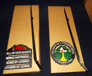 2 VINTAGE 1985 & 1988 EMIG NOS CAST METAL GARDEN SIGNS FRIENDS HOUSE ETC..READ!! - Picture 1 of 7