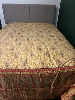 Vintage CHAPS Comforter Reversible Floral Montauk Yellow Orange Blue KING EUC - Image 1 of 4