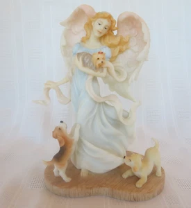 Gorgeous Seraphim Angel JOANNA #78749 CAREFREE SPIRIT with Dogs 2006 Roman Inc - Picture 1 of 11