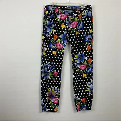 Pantalones de jean A.Z.I florales a lunares arte para usar talla 12 Foto 1 de 4