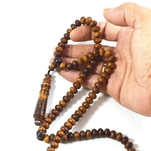 Natürliche Gaharu (Agarholz) Tasbih Halskette - Indahcraft Handarbeit Gebet 99 Perlen - Bild 1 von 7