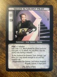 Battletech CCG TCG Card Game Rare Limited Ed Silver Sunburst Pilot - Picture 1 of 1