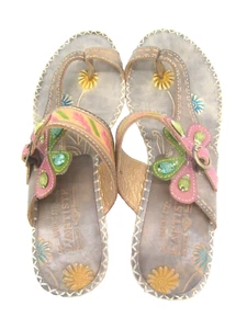 L'Artiste Spring Step Gr. 42 Santorini handbemalte Leder Zehenring Zehenstegsandale - Bild 1 von 15