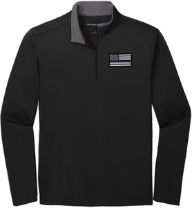Blue Line Flag Silk Touch Performance 1/4-Zip Sweatshirt K584 - Picture 1 of 1