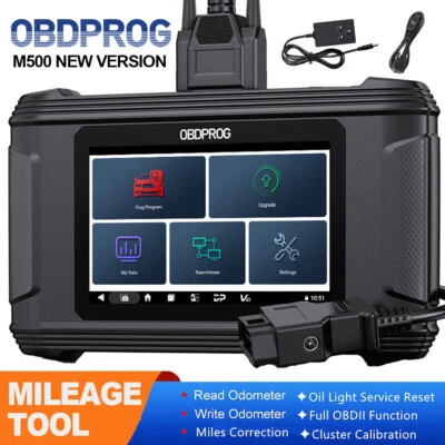OBDPROG M500 Car Odometer Correction Mileage Adjustment Oil Reset OBD2 Scanner - Image 1 of 4
